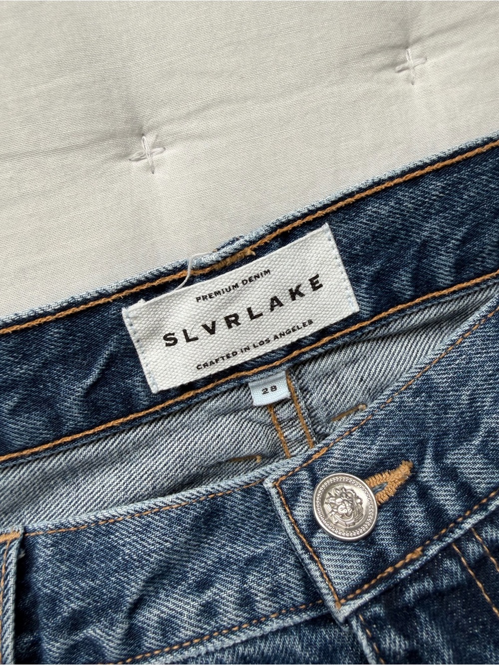 SLVRLAKE 28 Grace Double Seam Wide Leg Jeans Forbidden Love - Picture 11 of 13